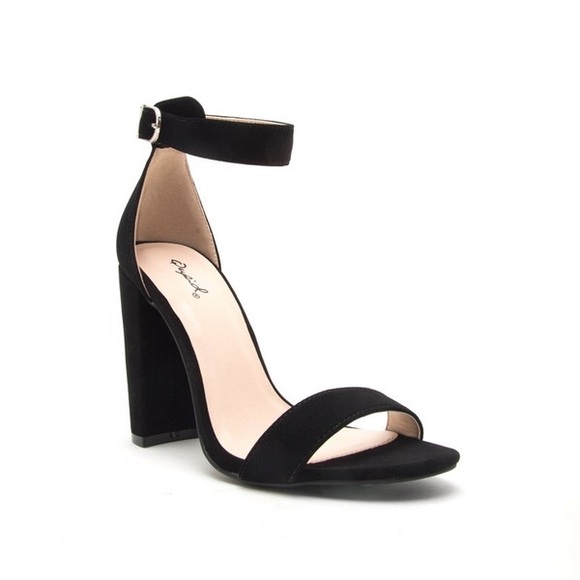 Qupid Shoes - DISCOUNTED TODAY Helena Heel- Black